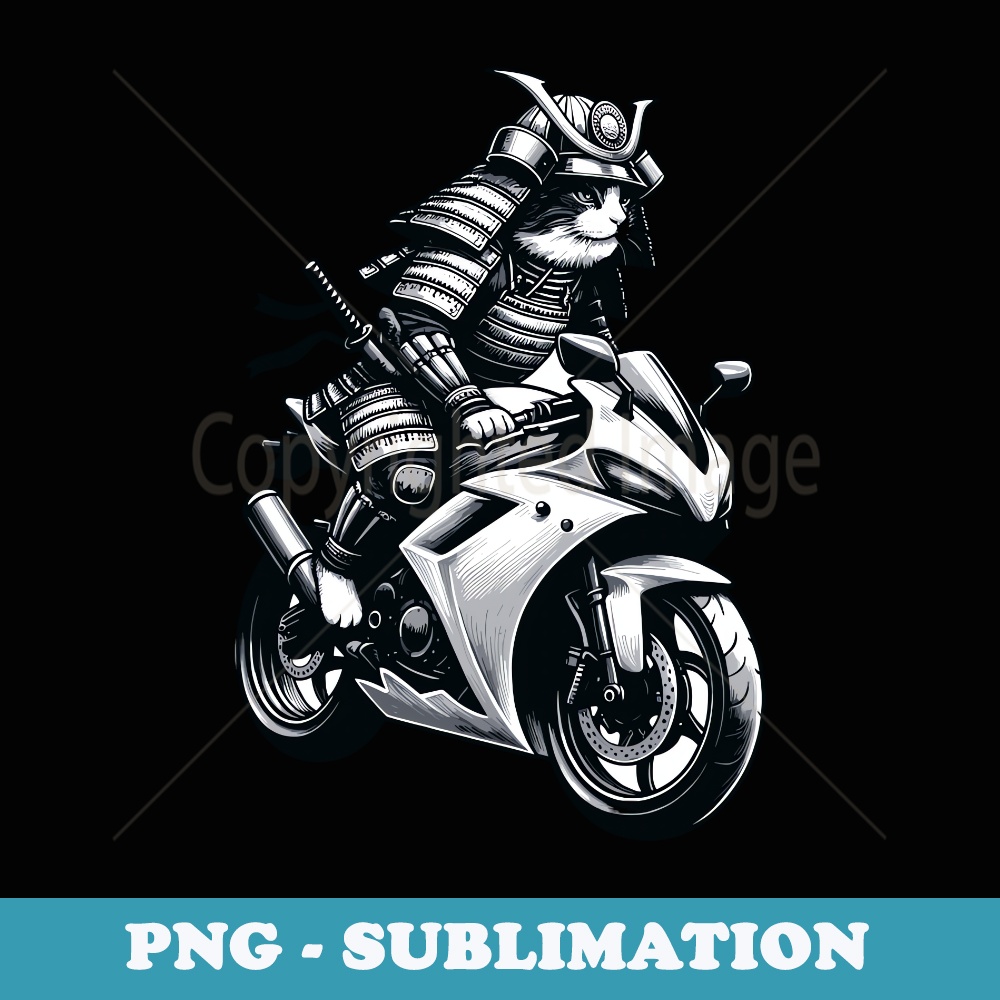 Japanese Samurai Ninja Cat Riding a Motorcycle Crotch Rocket | Inspire ...