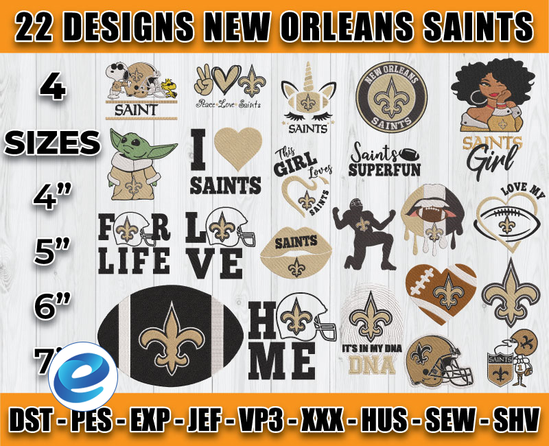 Bundle 22 designs NFL New Orleans Saints Embroidery, NFL New | Inspire ...