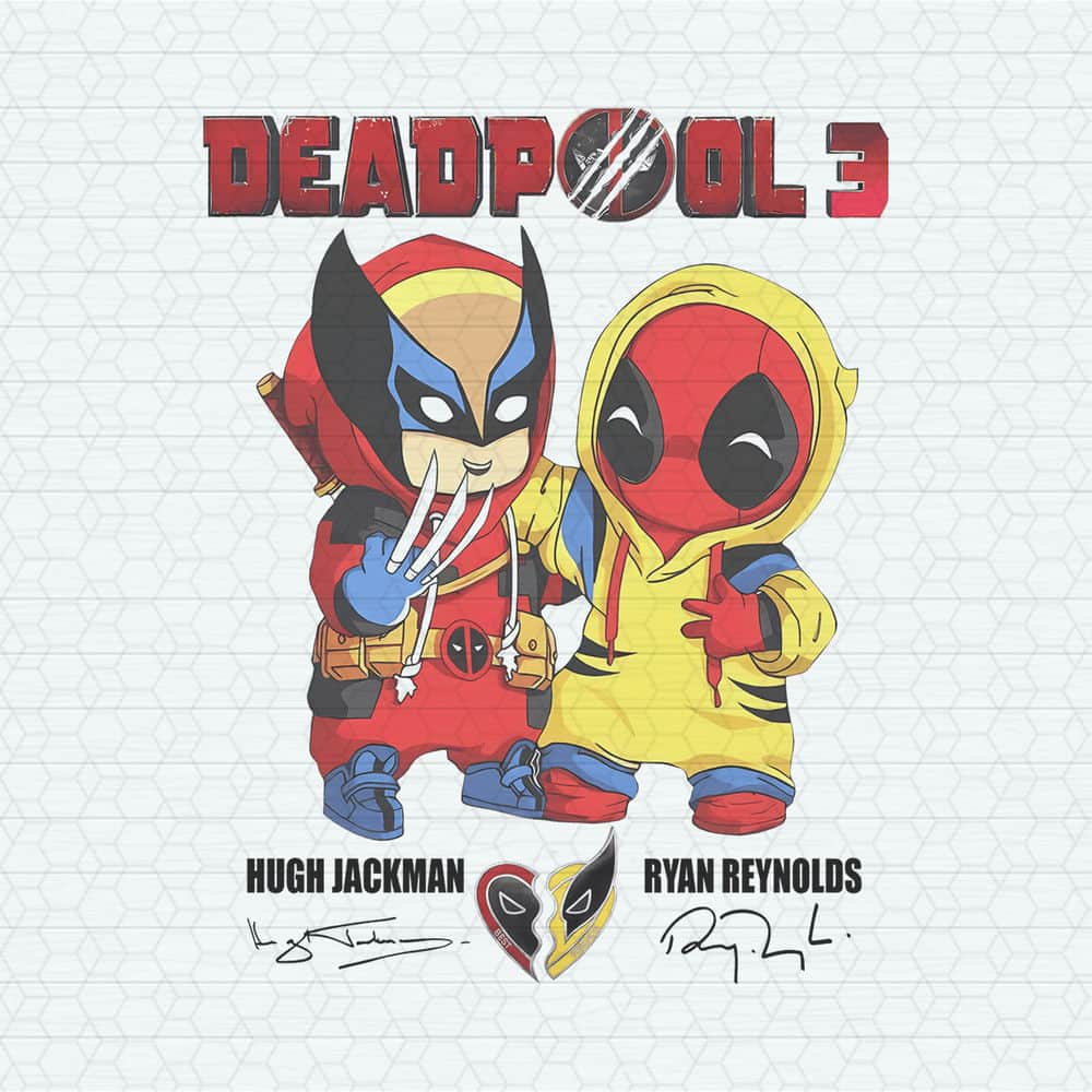 Vintage Deadpool 3 Ryan Reynolds Hugh Jackman PNG | Inspire Uplift