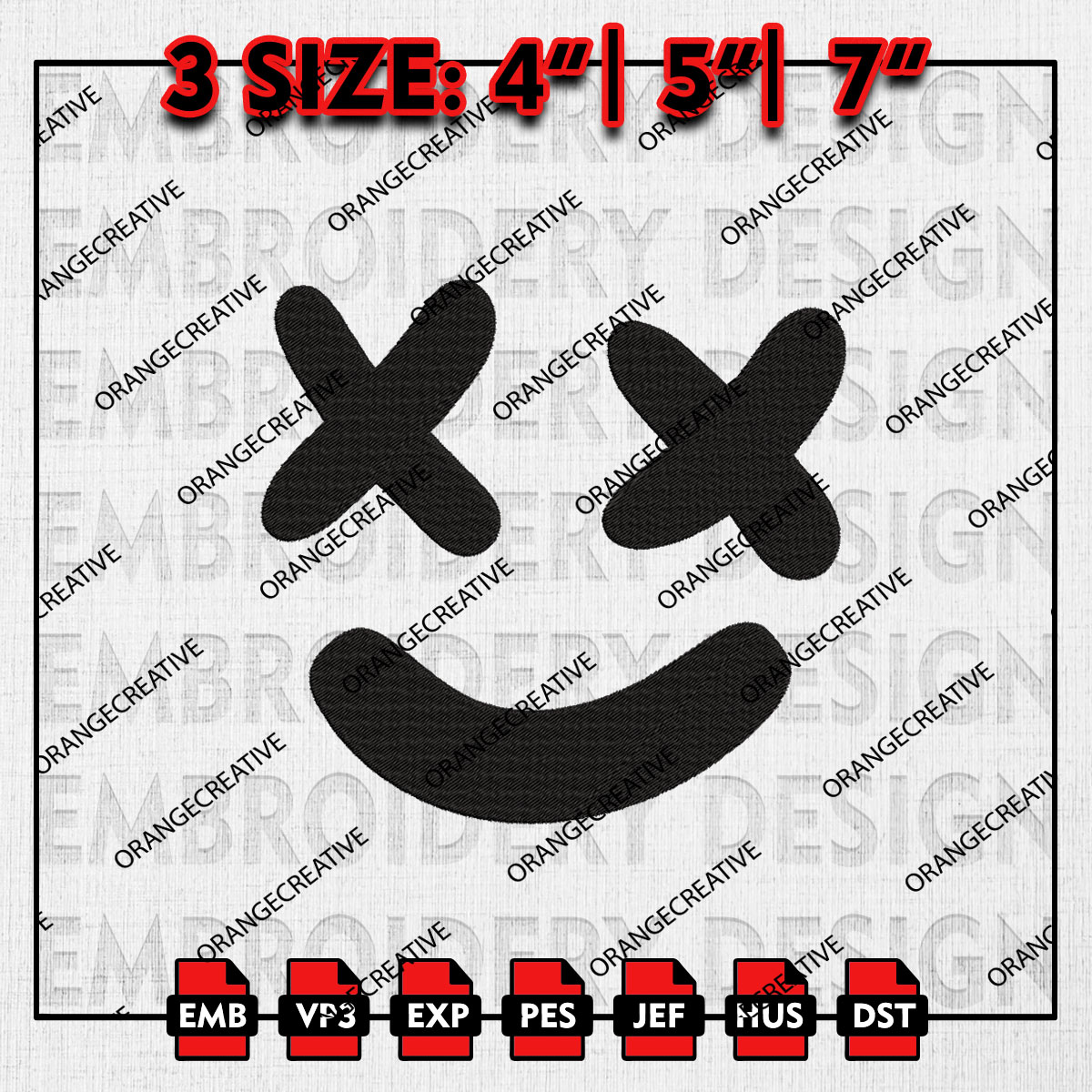 Smiley Face Post Malone Embroidery Design, Post Malone Singe | Inspire ...