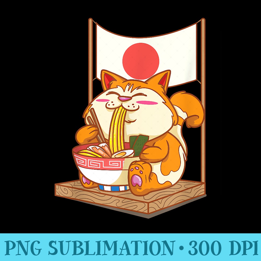 Japanese Anime Funny Anime Cat Eating Ramen - PNG Download W | Inspire ...