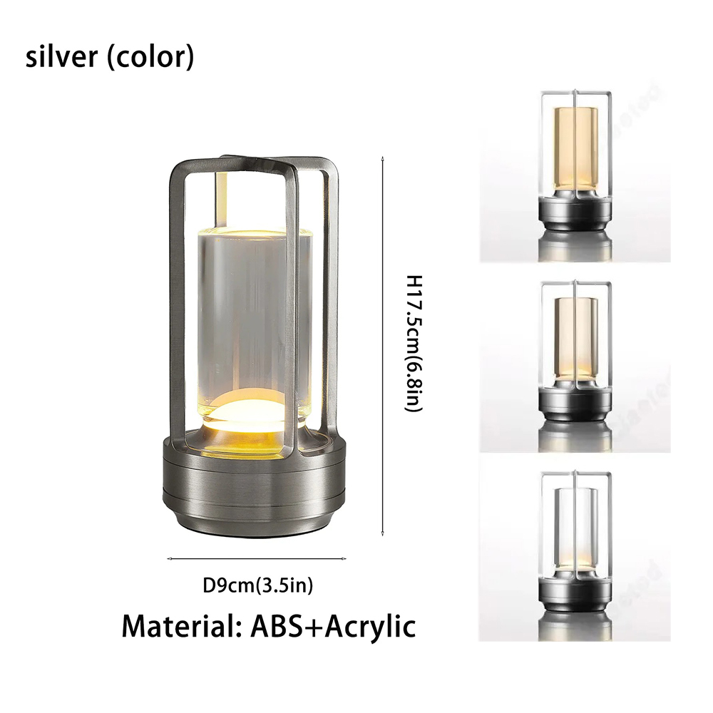 Rechargeable Wireless Table Lamp, LED Touch Sensor Night Light, Desktop Reading Lamp for Bedroom, Bar, Hotel Decor