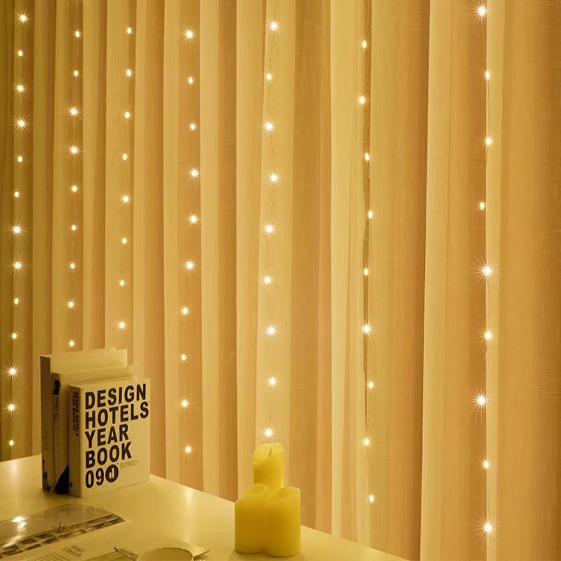 LED Curtain Lights, Remote Control Fairy Lights, Wedding Decoration, Christmas Garland, Party Festoon