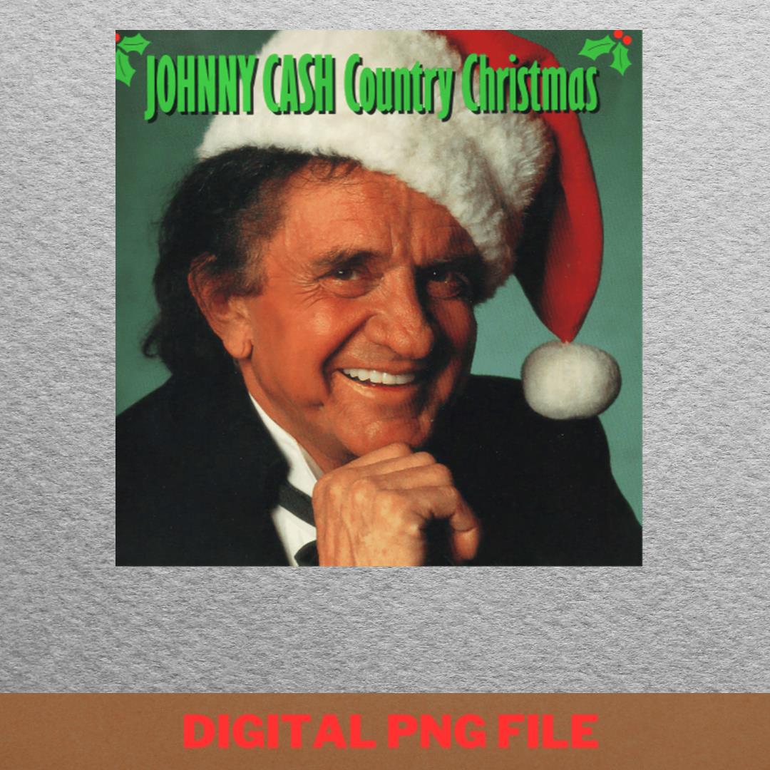 Johnny Cash Country Christmas PNG, Country Music PNG, Outlaw | Inspire ...