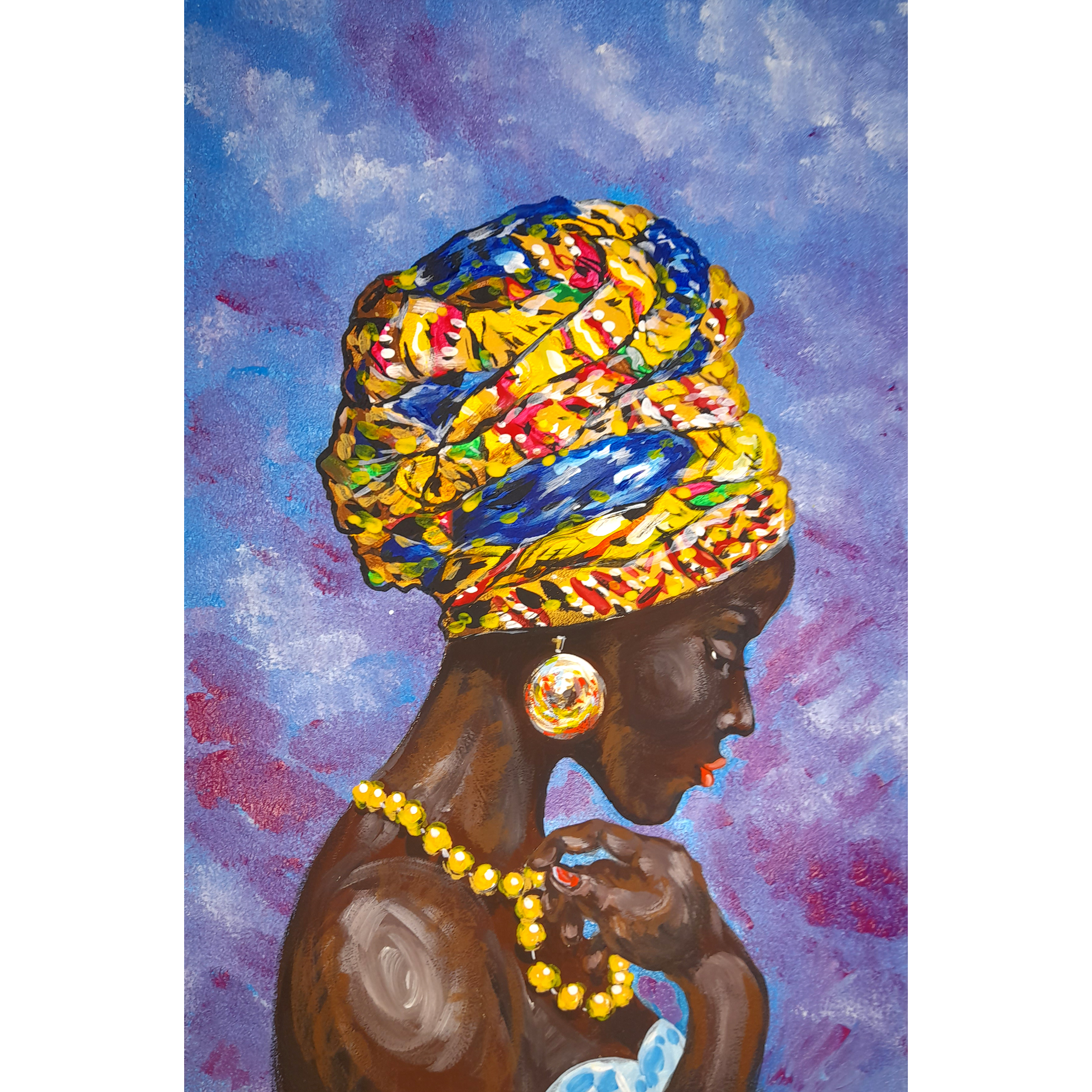 African American Painting Black Woman Original Art African Q | Inspire ...