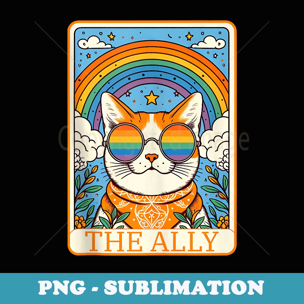 Ally Cat Pride Tarot Card LGBTQ Sunglasses Gay Funny Lesbian | Inspire ...