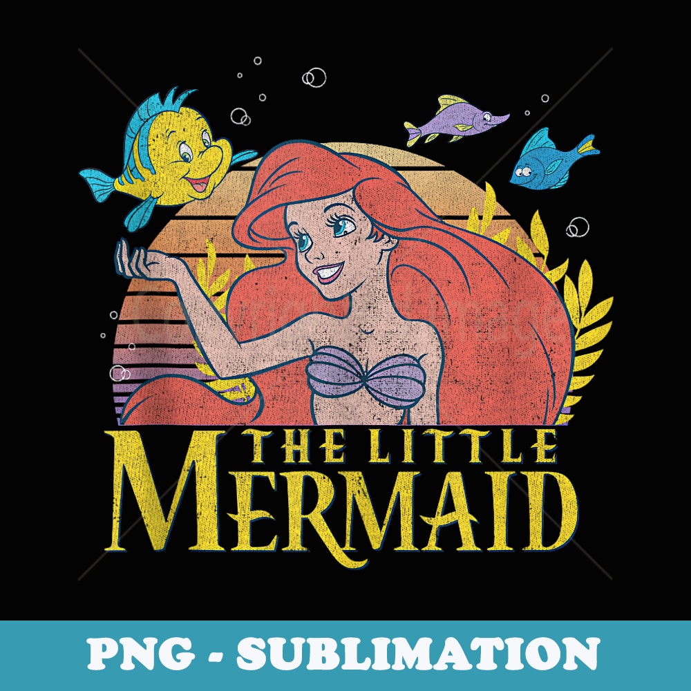 Disney The Little Mermaid Ariel And Flounder Sunset Portrait | Inspire ...