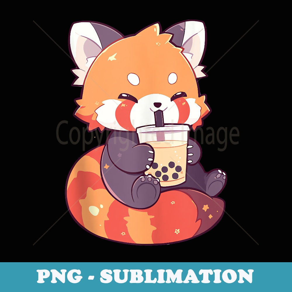 Cute Neko Red Panda Boba Tea Kawaii Anime Bubble Tea Panda - | Inspire ...