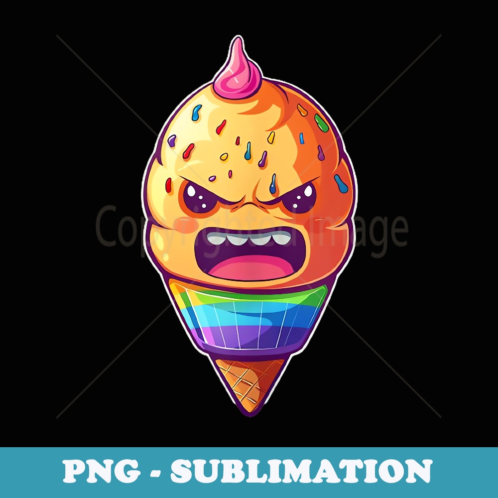 Angry Ice Cream Cone With Knive Grimly Icecream Sorbet - Dec | Inspire ...