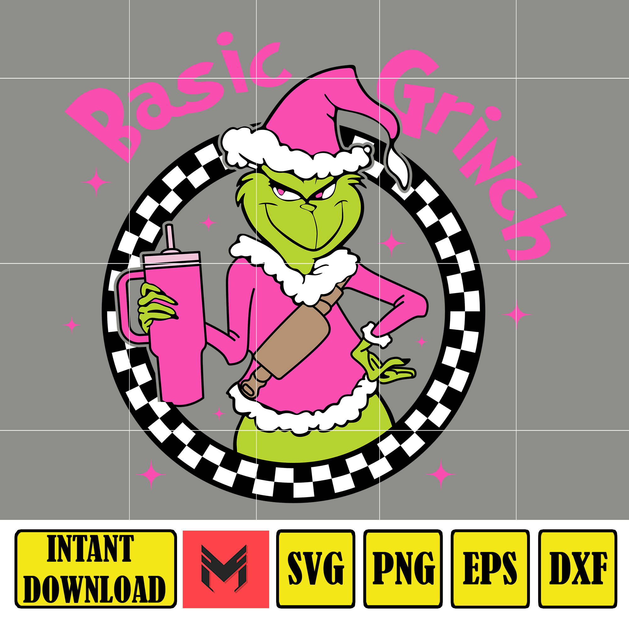 Retro Pink Grinch Svg, Retro Christmas Svg, Grinch Svg, Grin - Inspire