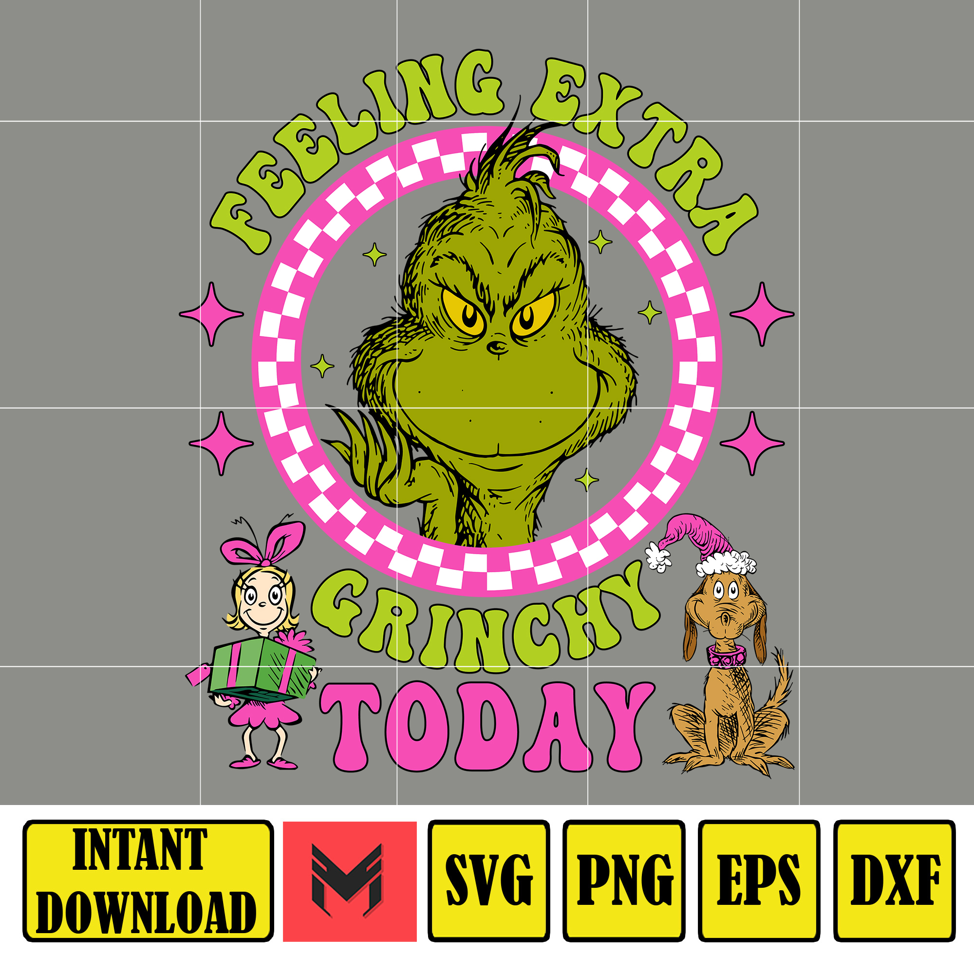 Retro Pink Grinch Svg, Retro Christmas Svg, Grinch Svg, Grin - Inspire