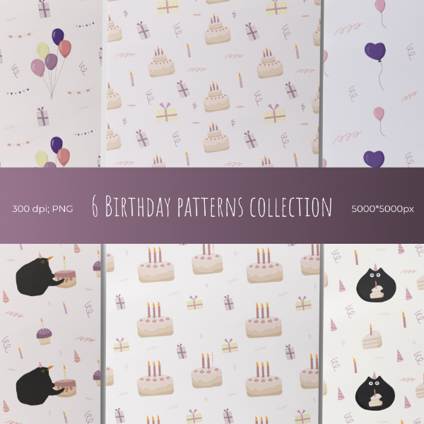 Happy Birthday Pattern Print Backpack main image 1