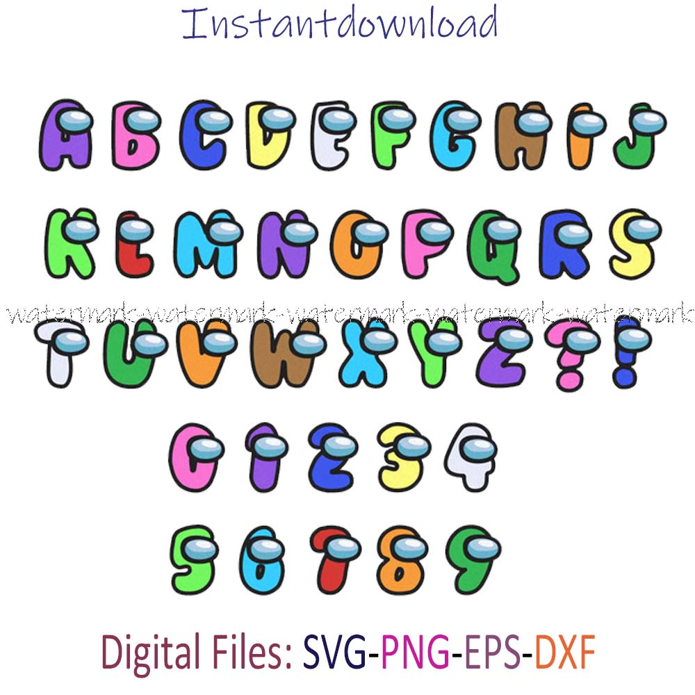 Among Us Letters SVG, Among Us Numbers SVG, Among Us Alphabe - Inspire ...