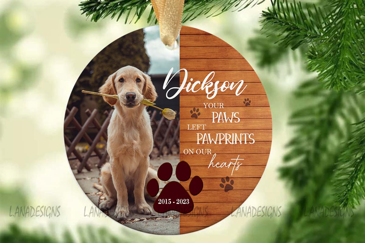 Dog Memorial Ornament PNG, Pet Remembrance Sublimation | Inspire Uplift