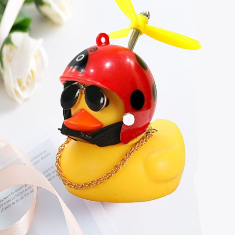 Small Yellow Duck, Car Broken Wind Helmet, Cute Car Decoration, Wind Breaking Cycling Decor