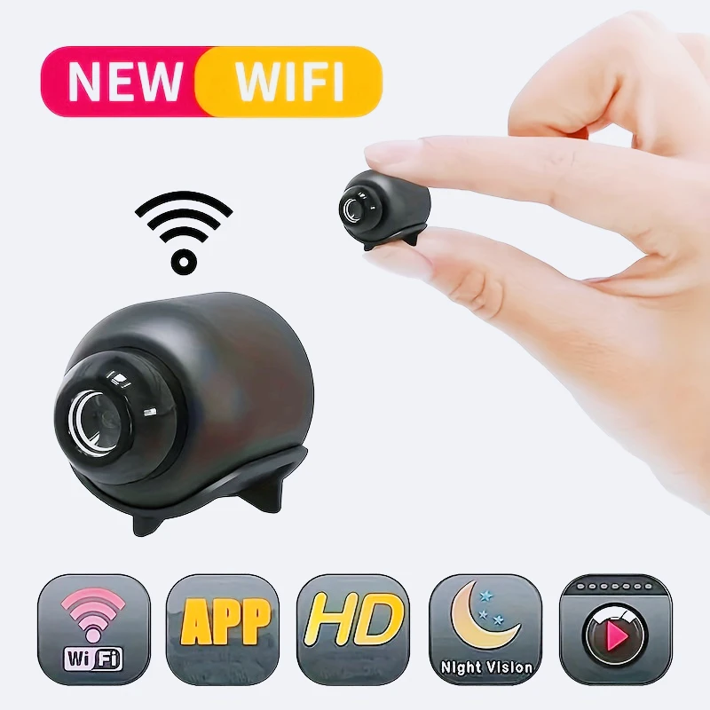 WiFi Mini Camera HD, Indoor Baby Monitor, Security Surveillance, Night Vision IP Cam, Audio Video Recorder