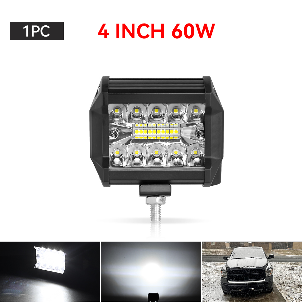 Offroad LED Light Bar, Headlight for Car, Truck, Tractor, ATV, SUV, Boat, Work Light, Fog Lamp