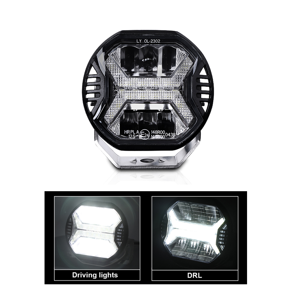 Amber DRL Car Led Work Light Bar, Driving Light, Spotlight for Offroad, Jeep, Boat, Truck, SUV, ATV, Tractor Headlight