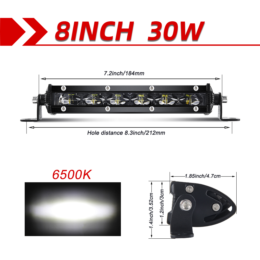 Slim Led Bar LIGHT, Spot Flood Offroad Light Bar for Trucks, Boat, Tractor, and SUV Driving