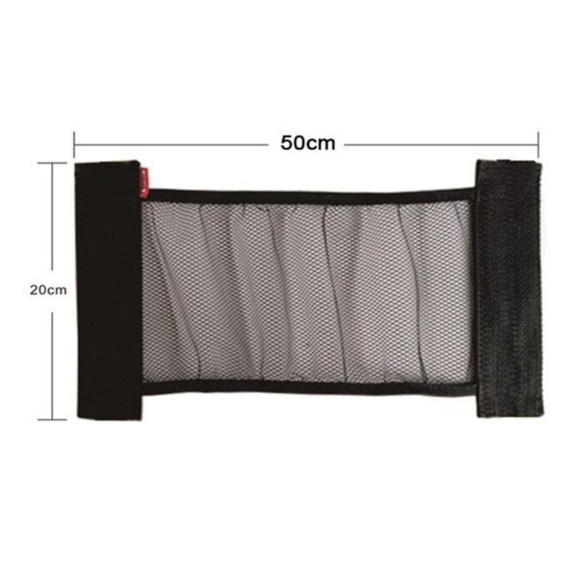 Car Interior Organizer, Rear Trunk Elastic Mesh Fixed Straps, Seat Back Storage Net Car Accessory
