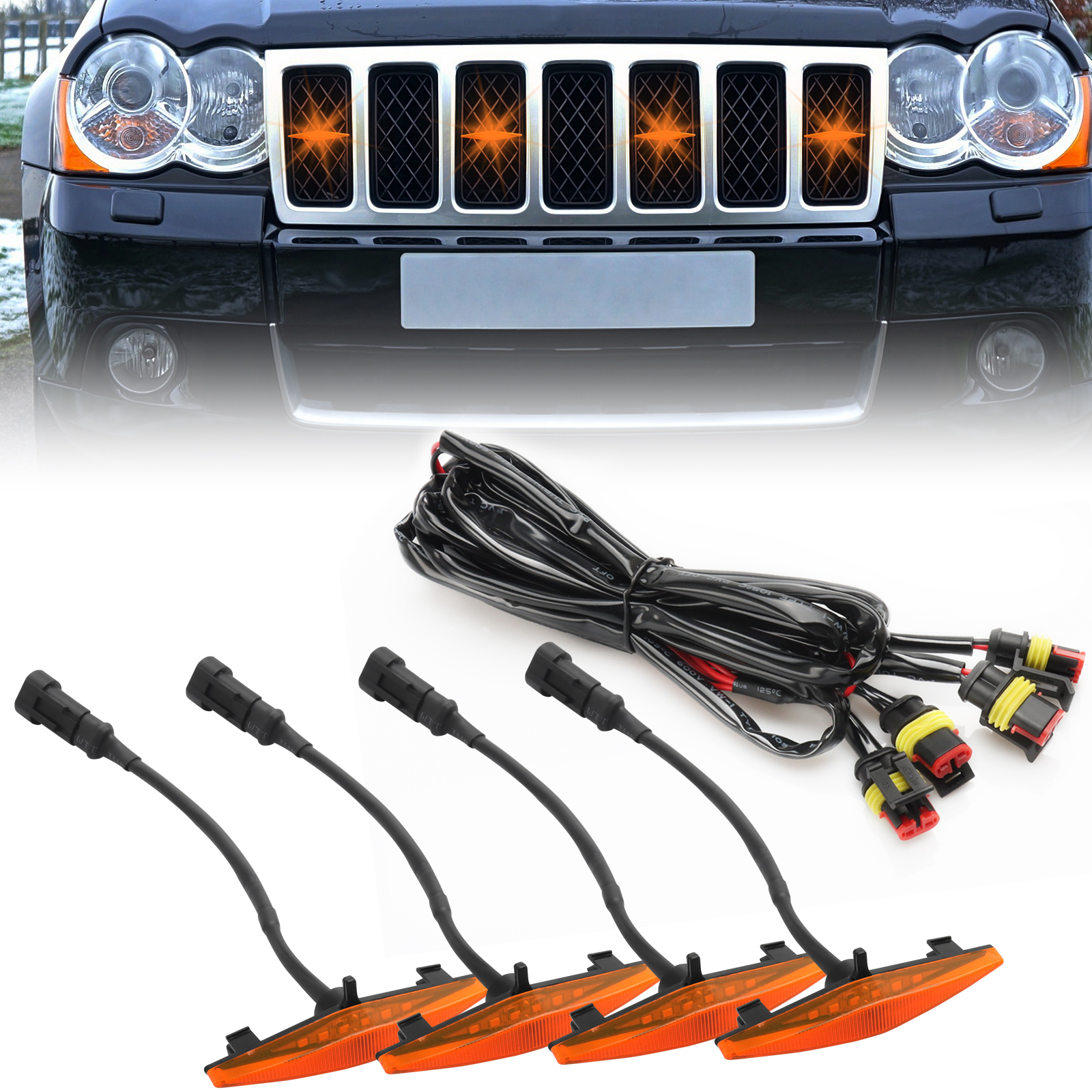 LED Front Grill Light, Universal Car Grille Light, DRL Daytime Running Lamp