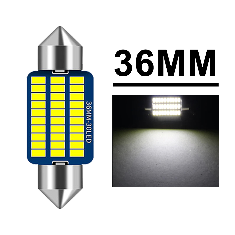 Car Interior Dome, Trunk, License Plate Lights, LED Bulbs Canbus Festoon, White