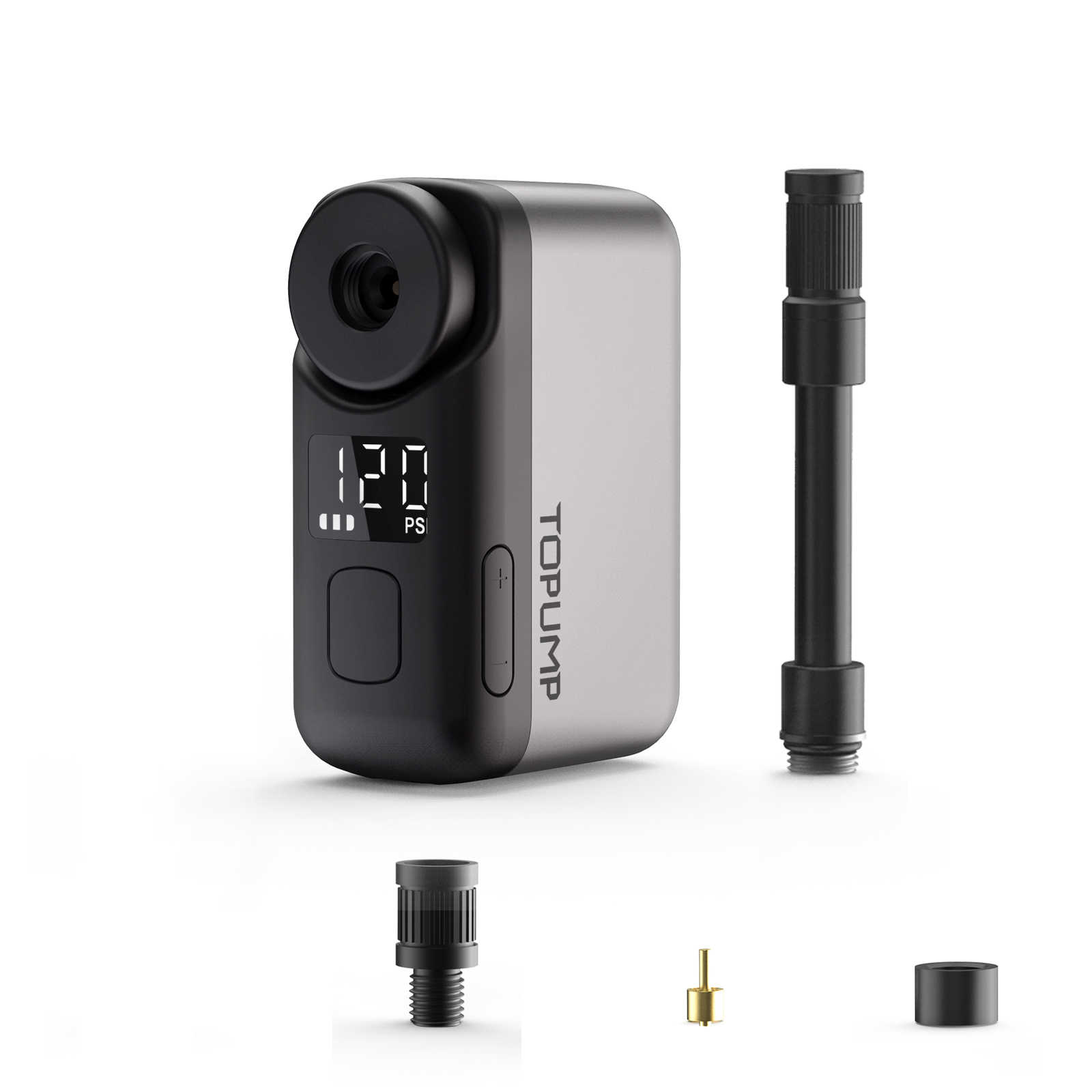 Cordless Tire Inflator for Bike, PRO Mini Portable Electric Pump, Max 450mAh Battery, Digital Screen, Fast Charging