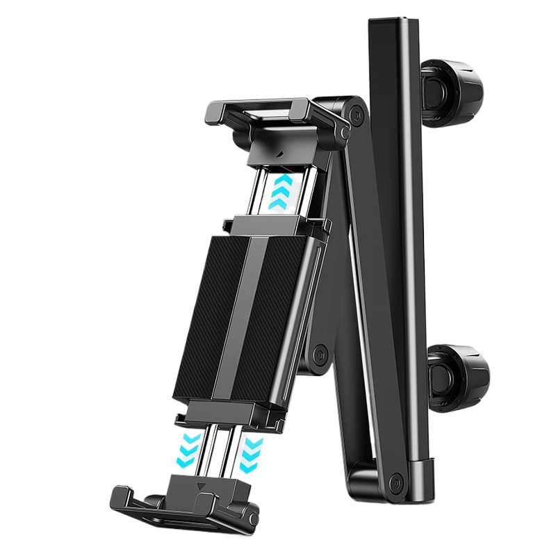 Metal Car Headrest Tablet Holder Adjustable Rear Seat Phone Mount for Tablets and Smartphones