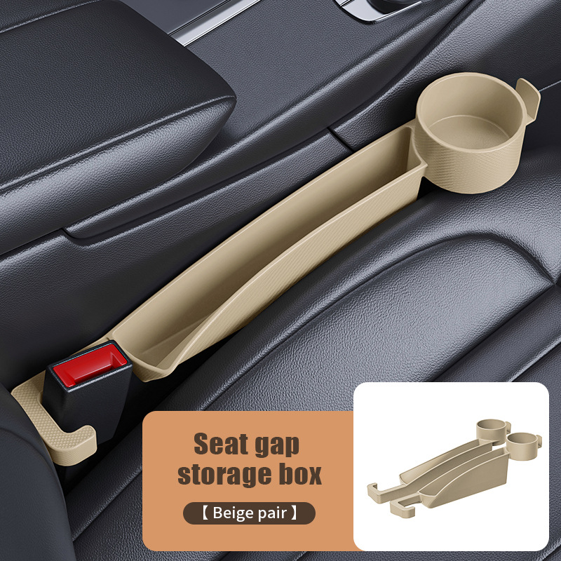Car Seat Gap Filler Set of with Organizer Cup Holder & Hooks Car Seat Gap Organizer