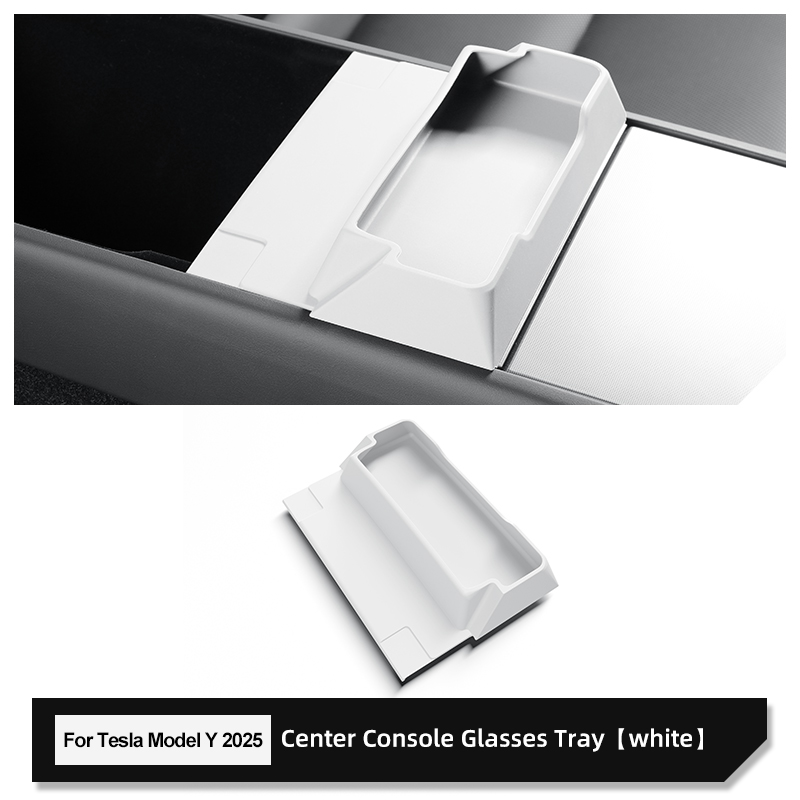 Tesla Model Y Center Console Organizer with Glasses Holder for Juniper Armrest Storage Box