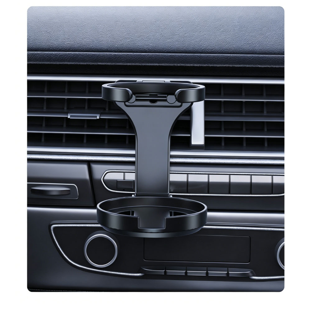 Adjustable Car Vent Cup Holder for Bottles & Cans with Secure Sponge Grip