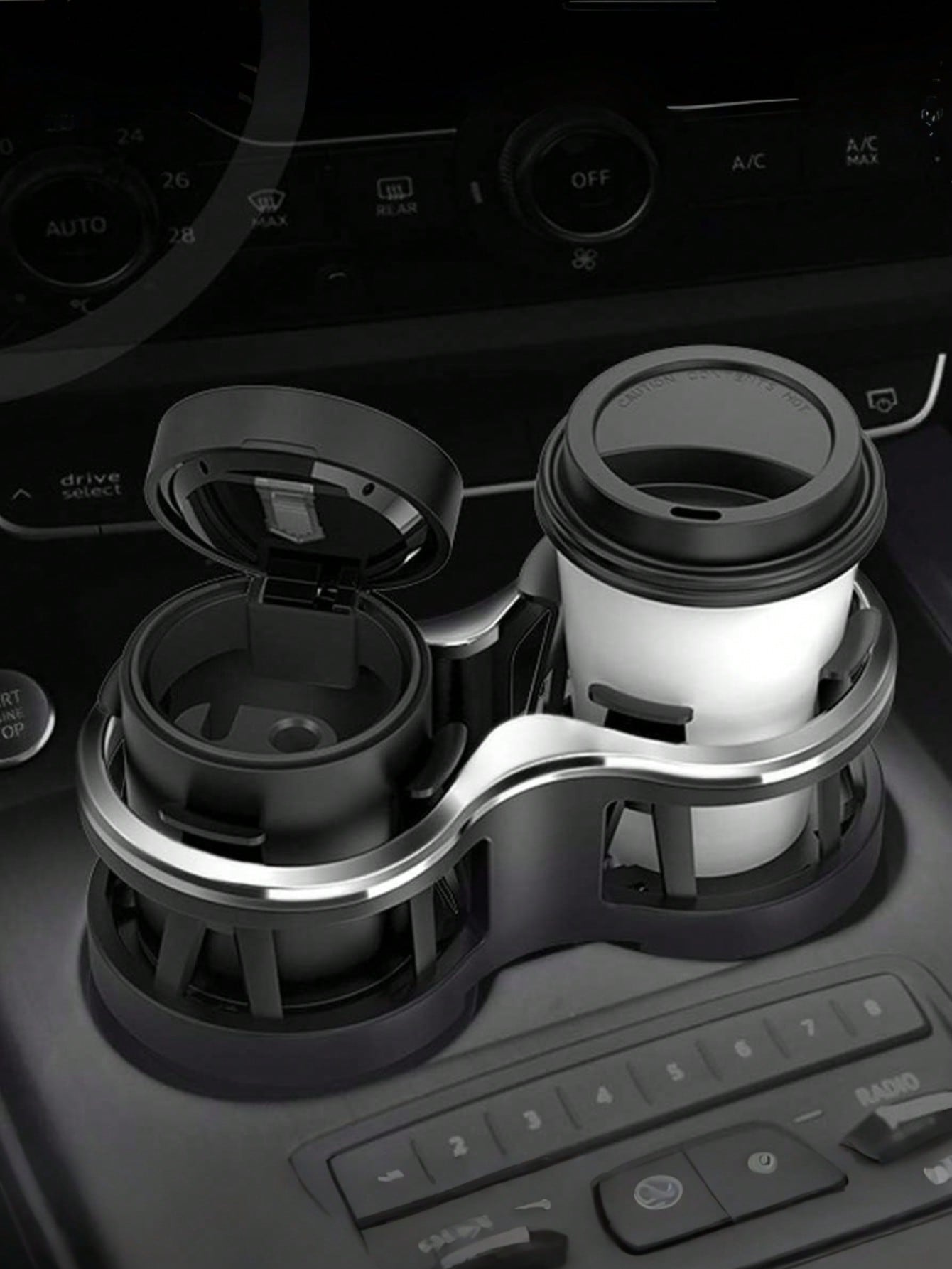 Universal Car Cup Holder Extender with Dual Cup Design and Adjustable Clamp for Cars Trucks & SUVs