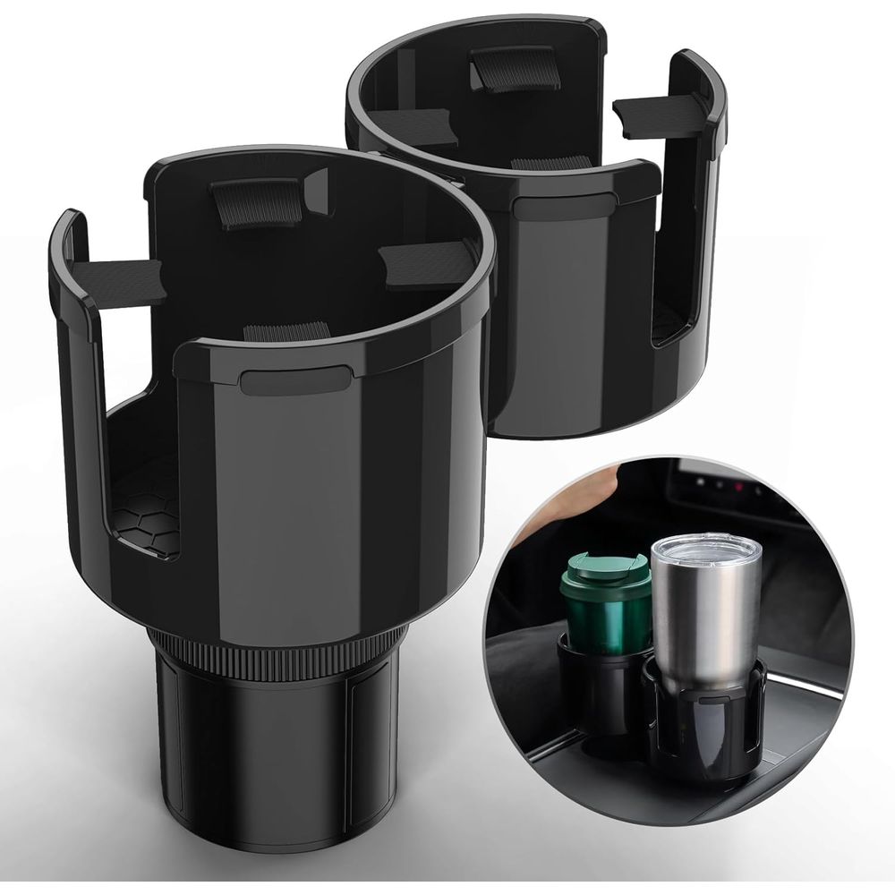 Adjustable Car Cup Holder Extender for Large Bottles Mugs and Travel Cups