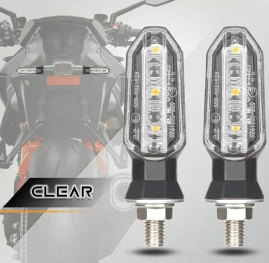 Mini Motorcycle LED Turn Signal Lights Amber Indicator Lamps