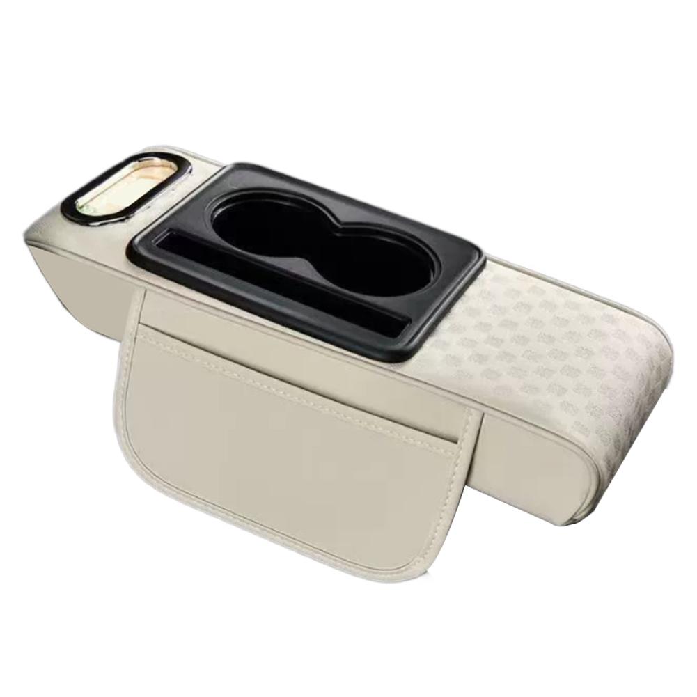 Car Center Console Organizer Armrest Cushion with Cup Holder Storage Pad