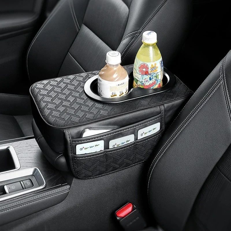 ComfortRide Car Center Console Organizer with Armrest Cushion and Dual Cup Holders