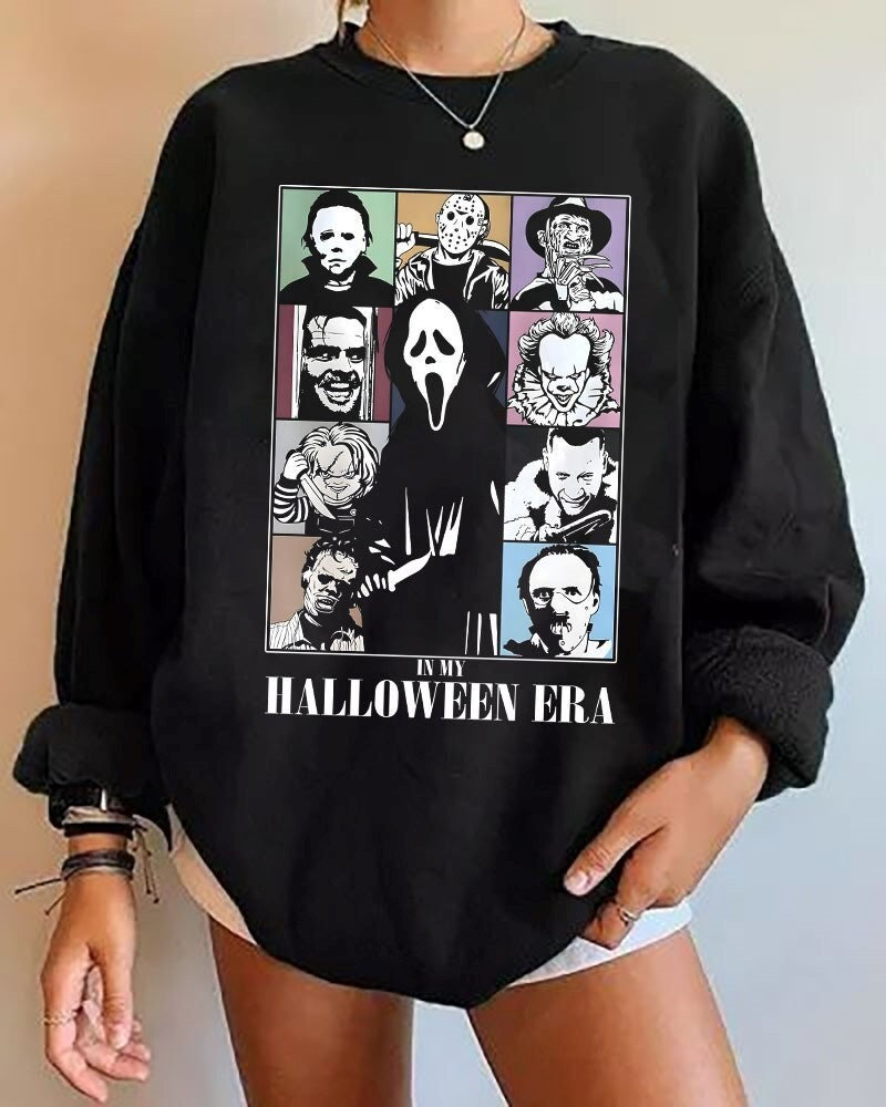 Horror Sweatshirt With Creepy Women Face – For Those Who Dare to Be Different