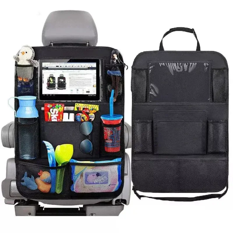 Multi-Pocket Car Backseat Organizer, Seat Protector with Tablet Holder for Kids Pets