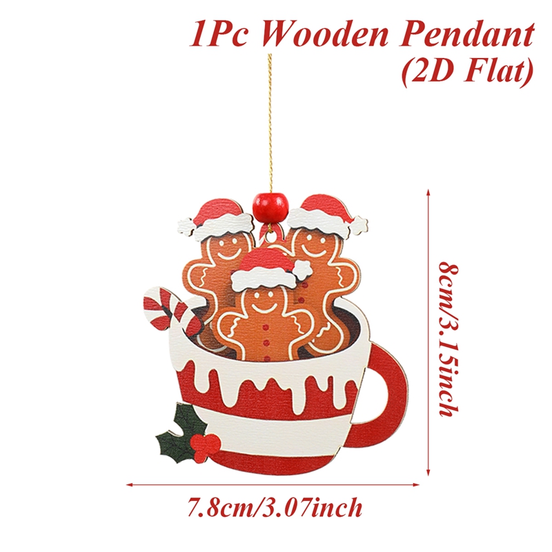 Merry Christmas Party Decoration, Christmas Gingerbread Man Wooden Pendant, Xmas Navidad Natal New Year Gift