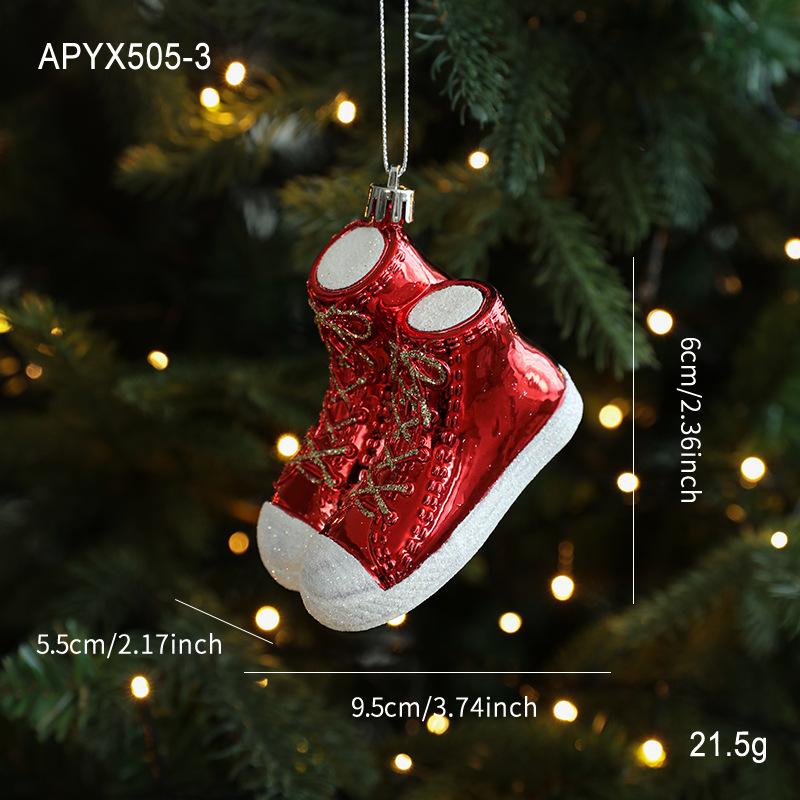 Christmas Tree Pendant, Red White Cartoon Christmas Pendant, DIY Vertical Pendant for Family Holiday Decoration