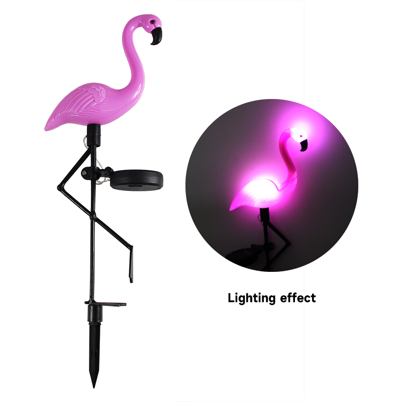 Solar Patio Ground Lantern, Waterproof Stake Light Pathway Decor, Solar Flamingo Light LED Outdoor