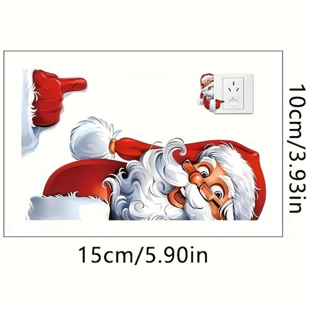 Christmas Decoration Switch and Wall Sticker for Home, Self-adhesive Santa Claus and The Snowman Vinyl Decals