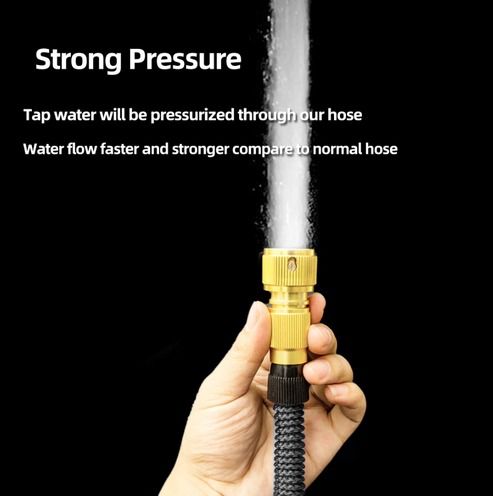 Deluxe Heavy Duty Expandable Garden Water Hose – 100 FT (3/4" Diameter) With Nozzle & Reel