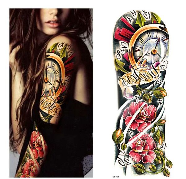 Waterproof Large Temporary Arm Tattoo Sticker Sleeve for Man and Women, Perfect for Parties, Wedding