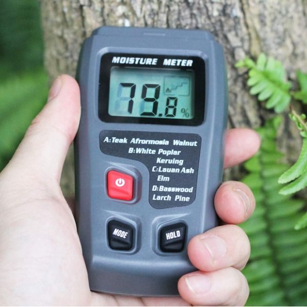 Wood Moisture Meter Detector - Digital LCD Tester for Firewood, Wood, Paper, Cardboard, Accurate Moisture Detection