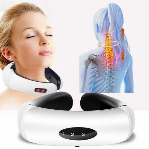 Magnetic Electric Pulse Neck Massager, Muscle Relaxation, Therapy for Neck Pain Relief and Tension Release