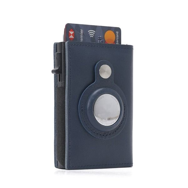 Genuine Leather Credit Card Holder, For Airtag Wallet Case, Magnetic Air Tag Cover