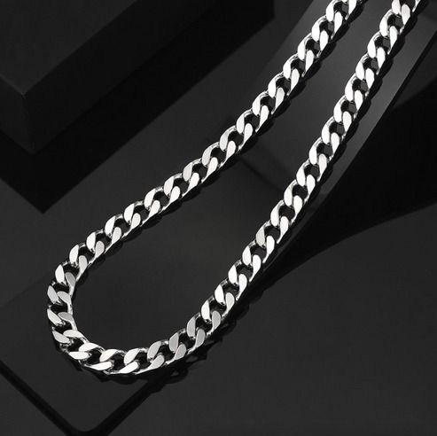 Womens Mens Necklace Stainless Steel Gold Silver Cuban Curb Chain, Strong Link
