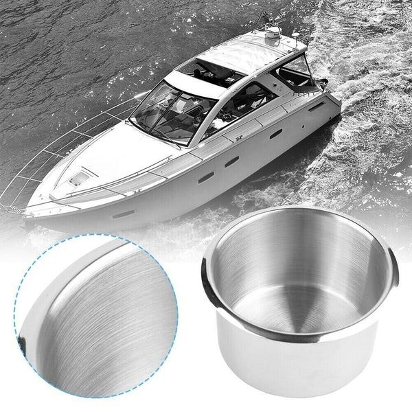 Universal Stainless Steel Cup Drink Holders for Car Boat Truck Marine Camper RV, Secure Fit Durable Beverage Holder