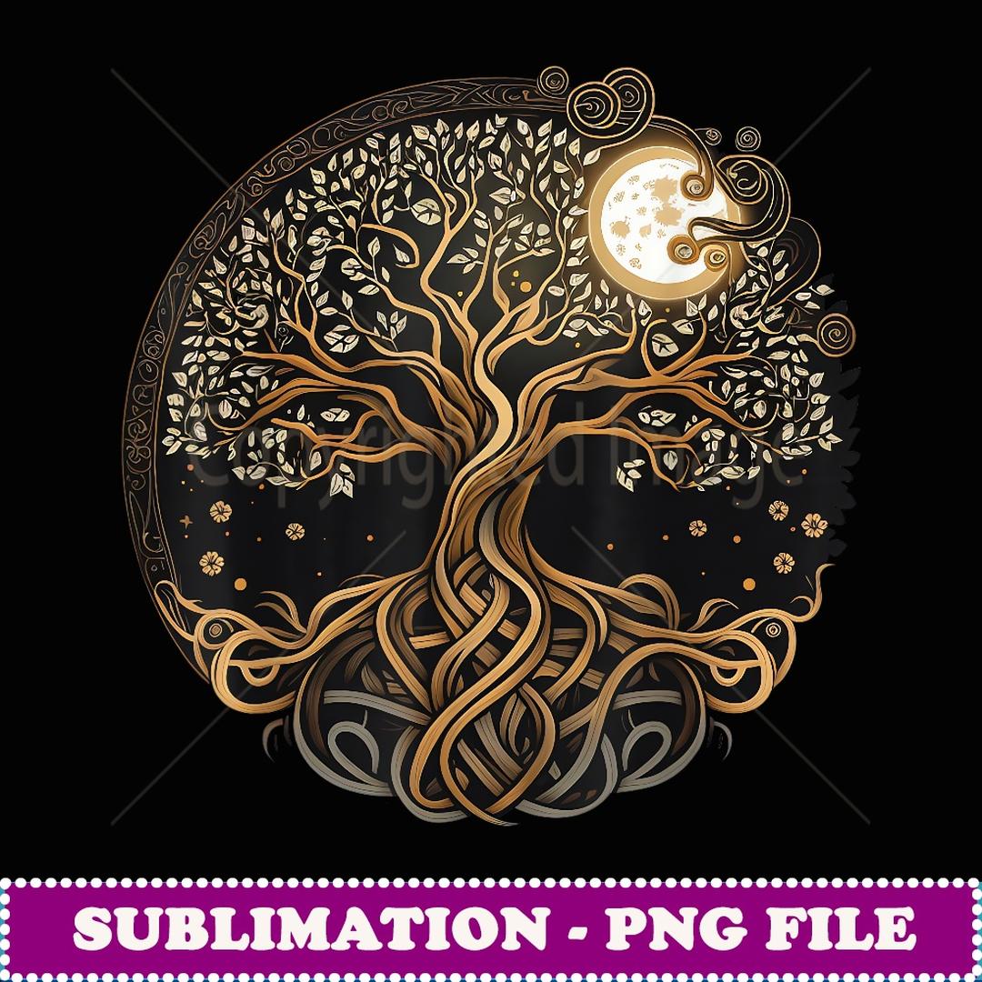 Viking Knotwork Yggdrasil on Celtic Nordic Moon Tree Of Life | Inspire ...